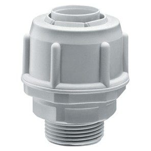 GEWISS DX56417, Straight Fixed Coupling Device Pg Pitch Runpg, IP54, Sheath Ø 16, Pg Pitch 16, Grey Ral7035
