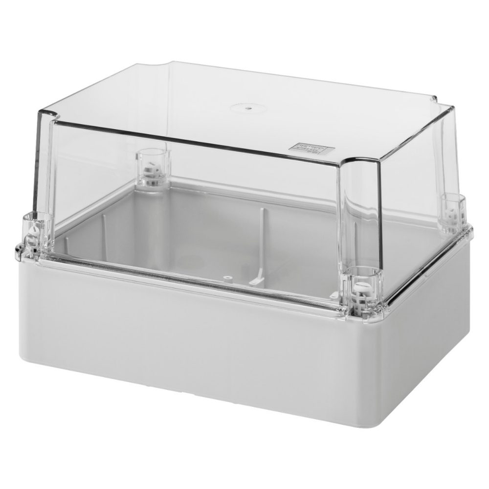 GEWISS GW44438, Box for Junctions and for Electric and Electronic EquIPment, with Transparent Deep Lid, IP56, Internal Dimensions 240x190x160, with Smooth Walls