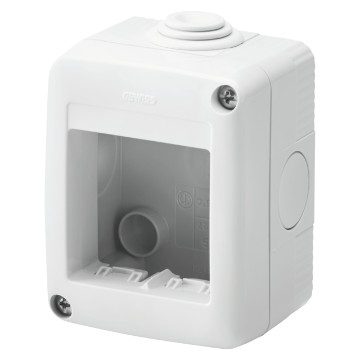 GEWISS GW27002, Protected Enclosure for System Devices, 2 Gang, Ral 7035 Grey, IP40