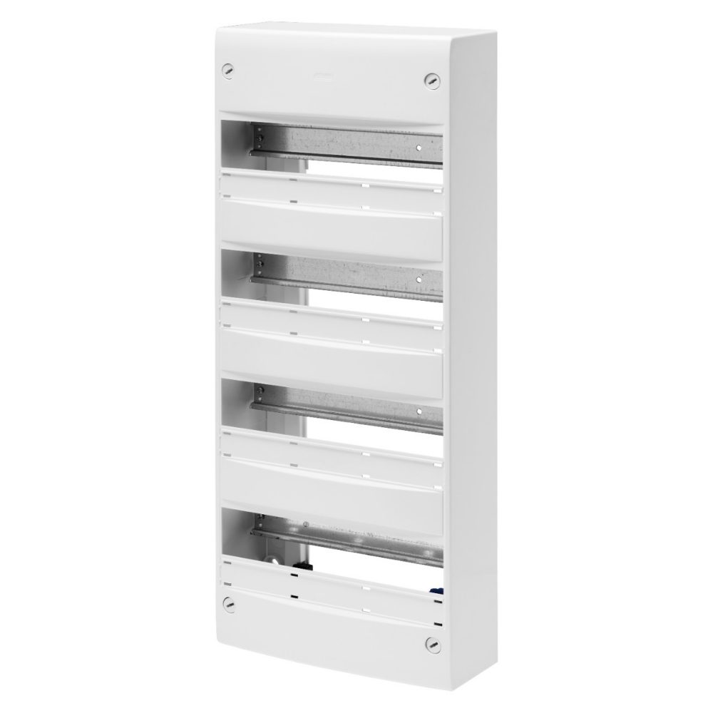 GEWISS GW40504, French Standard Enclosure, Surface Mounting, Without Door, with Terminal Block, 52 Modules (13x4), Ip30 Ral9016
