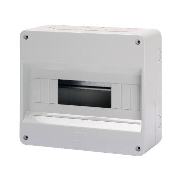 GEWISS GW40028, Enclosure Prearranged FPR Terminal Block, with Door, Walls with Perforation Center, 12+1 Modules, IP40