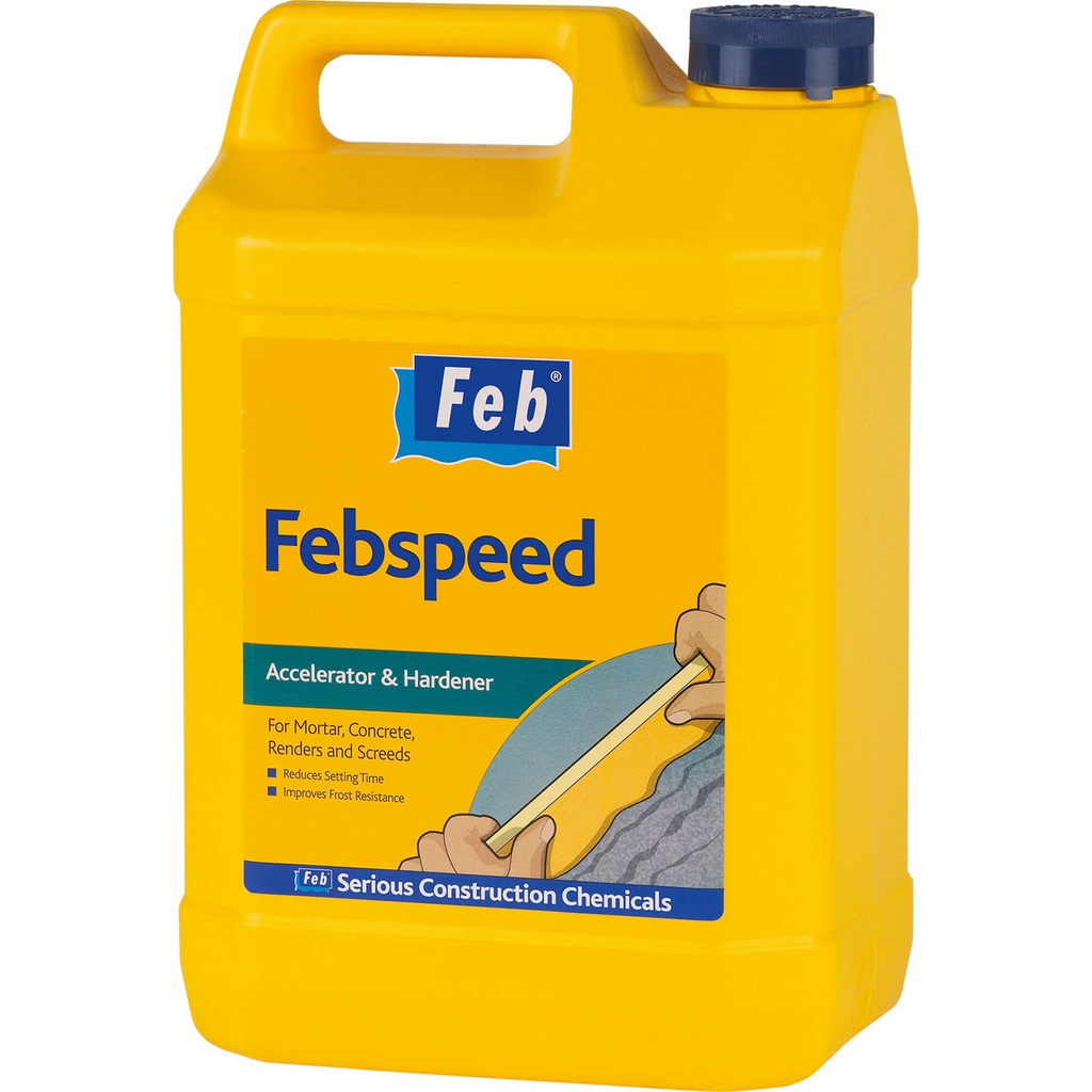 Feb Febspeed, Liquid Accelerator & Hardener for Mortar, Renders, and Screeds, 5 L 