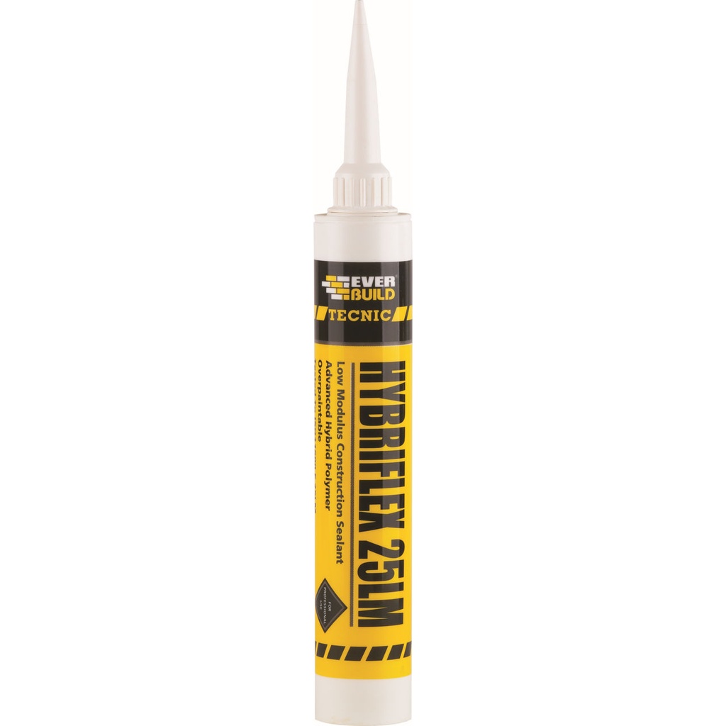 EVERBUILD Tecnic Hybriflex 25LM, Advanced Hybrid Building Sealant, Interior & Exterior, White, 380 mL