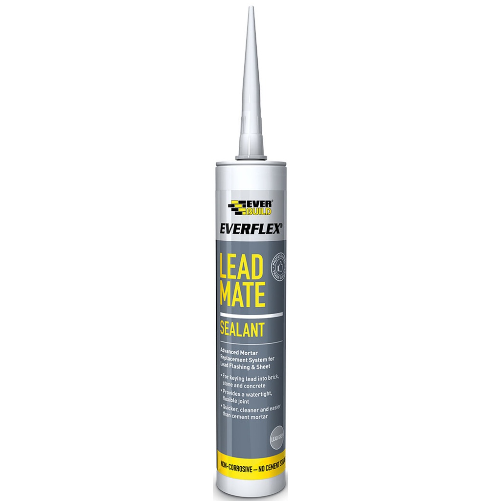 EVERBUILD Lead Mate Sealant, Neutral Cure Sealant for Soft Metals, Exterior, Lead grey, 295 mL