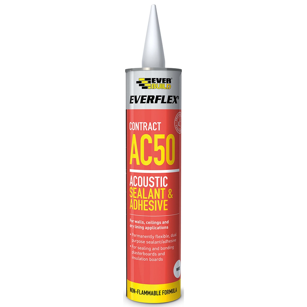 EVERBUILD EVERFLEX AC50, High Strength Acoustic Sealant & Adhesive, Interior, White