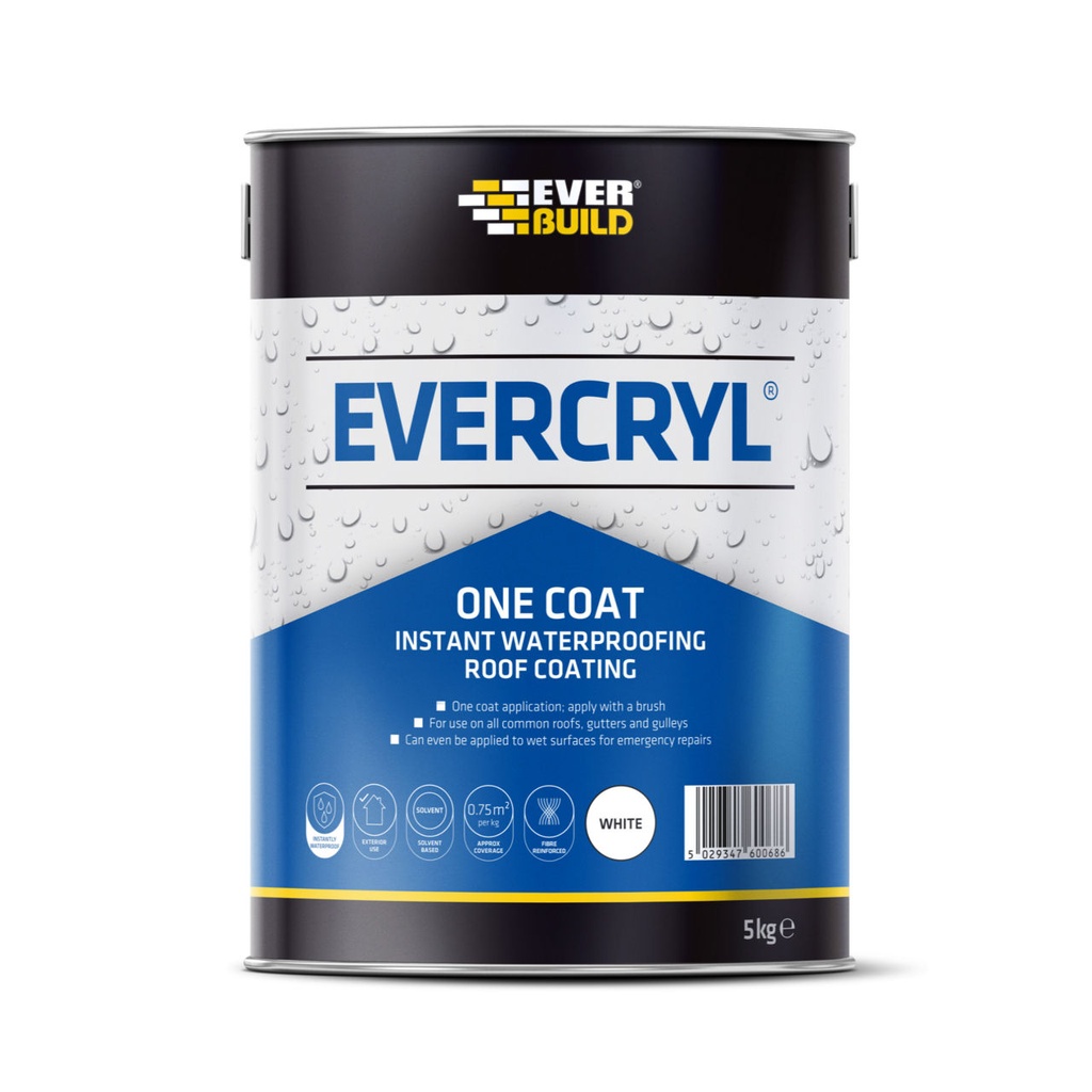 EVERBUILD EVERCRYL ONE COAT, Resin-Based Instant Roof Repair Compound, Exterior, Translucent
