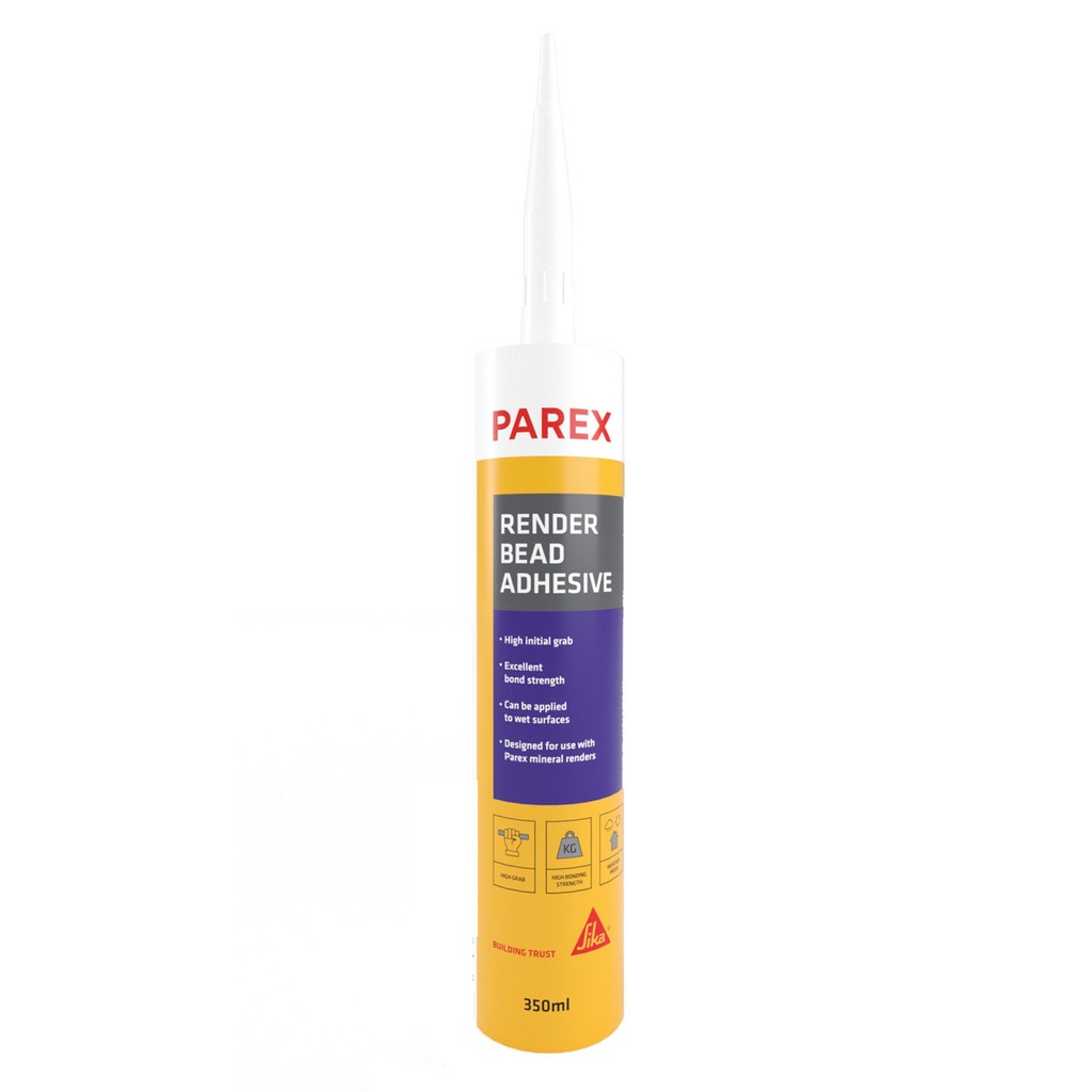 Parex Render Bead Adhesive, Render Bead Fixing Adhesive, Interior & Exterior, White thick paste, 350 mL