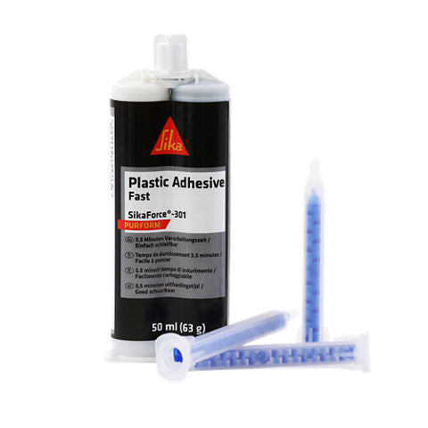 SikaForce-301, Fast-Curing Plastic Repair Adhesive Purform®, Interior, Black, 50 mL