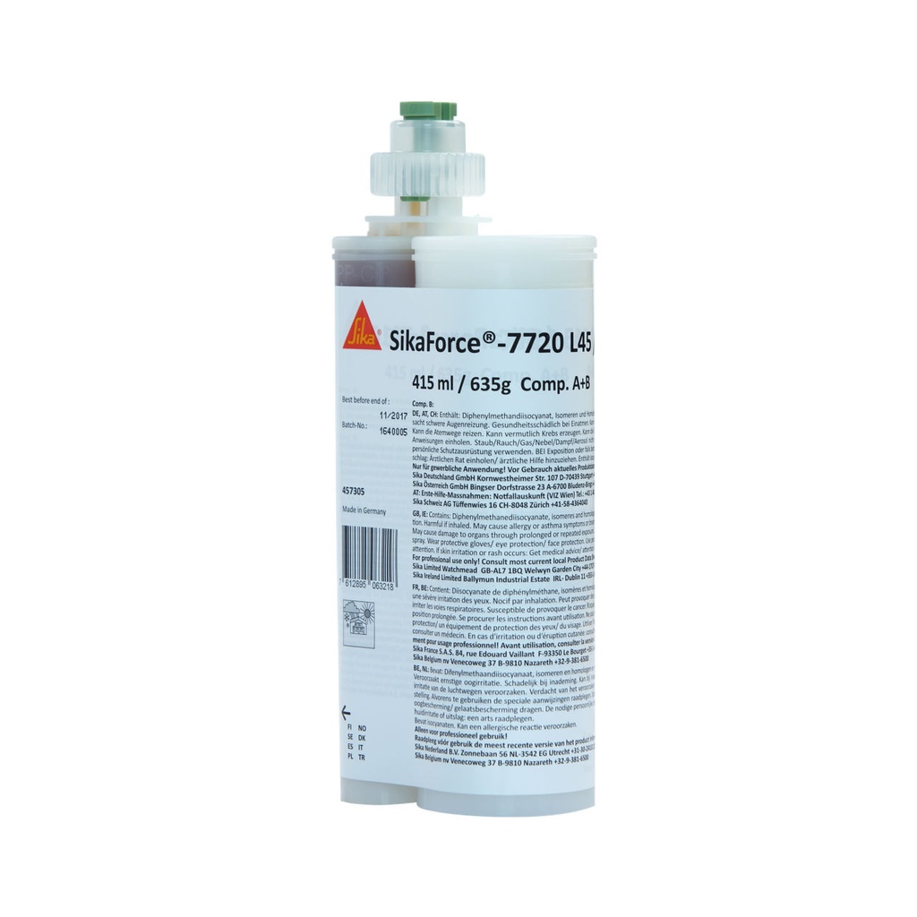 SikaForce-420 L45, Non-Sagging Assembly Adhesive, Interior & Exterior, White, 415 mL