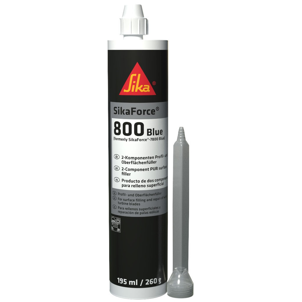 SikaForce-800 Blue, Fast Curing Filler for Blade Repair Profile & Surface, Exterior, Light red, 195 mL