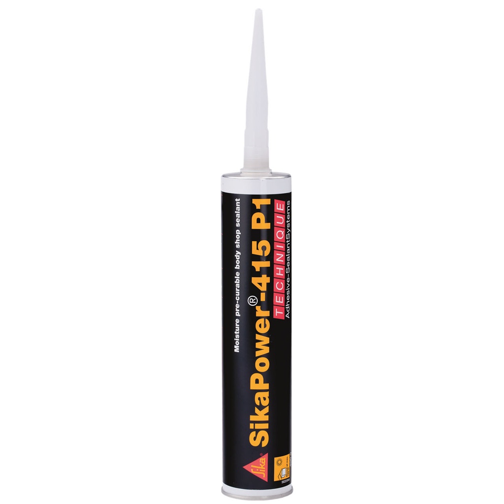 SikaPower-415 P1, Moisture Pre-Curable Heat Curing Body Shop Sealant, Interior & Exterior, Black