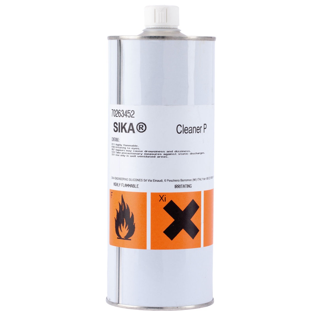Sika Cleaner P, Solvent Cleaner for Non-Porous Surfaces, Interior, Clear, 0.8 kg