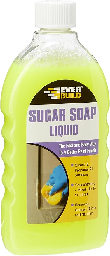 EVERBUILD Sugar Soap Liquid, Surface Cleaner for Better Paint Finish, Interior, Yellow, 500 mL