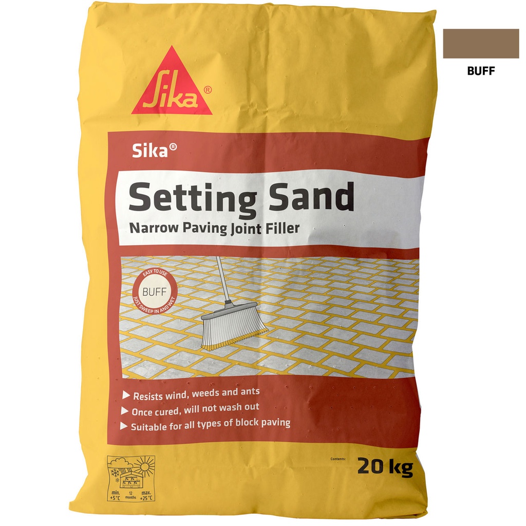 Sika Setting Sand, Jointing Material for Paving Joints, Exterior, Buff, 20 kg