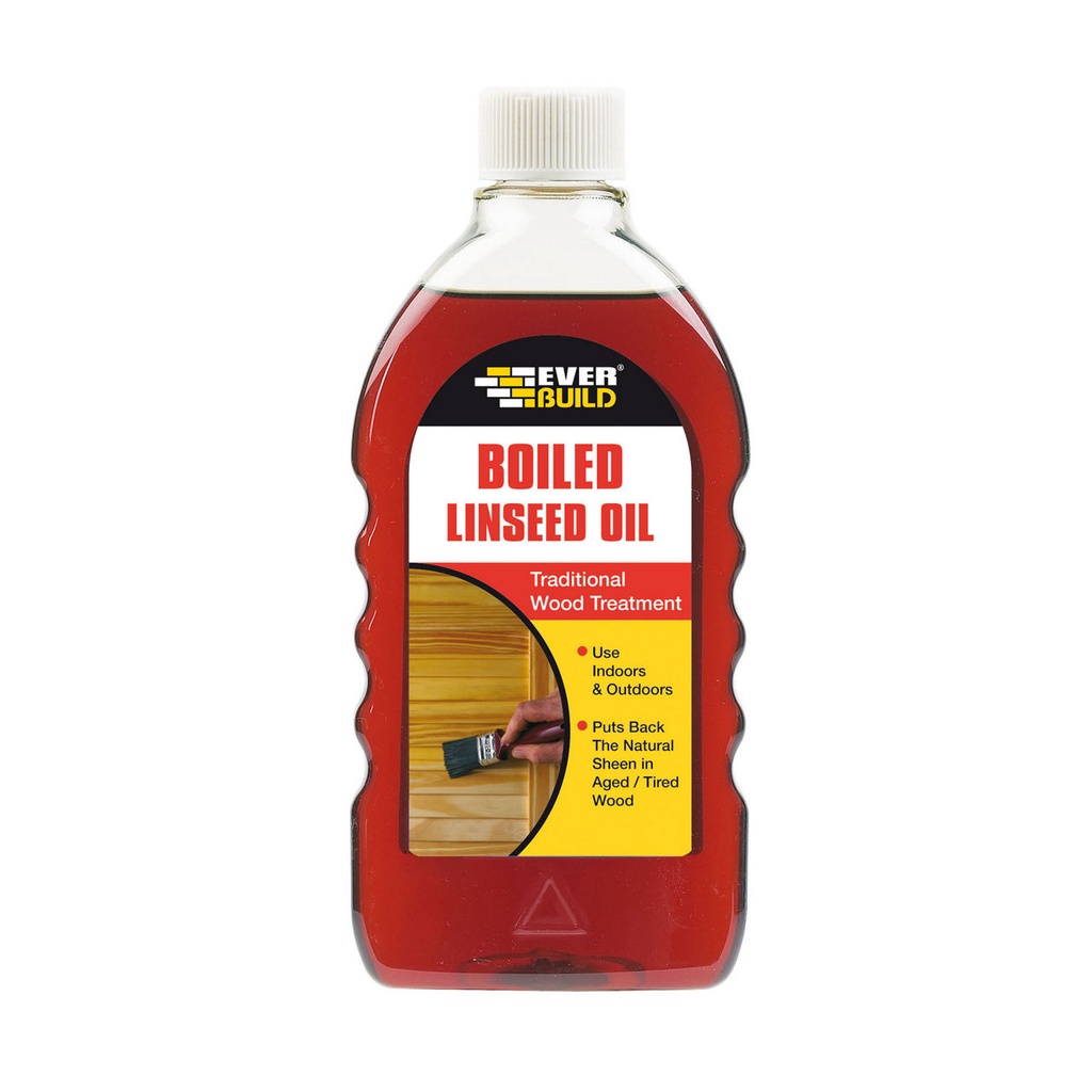 EVERBUILD Boiled Linseed Oil, Wood Sheen Restorer, Interior & Exterior, 500 mL