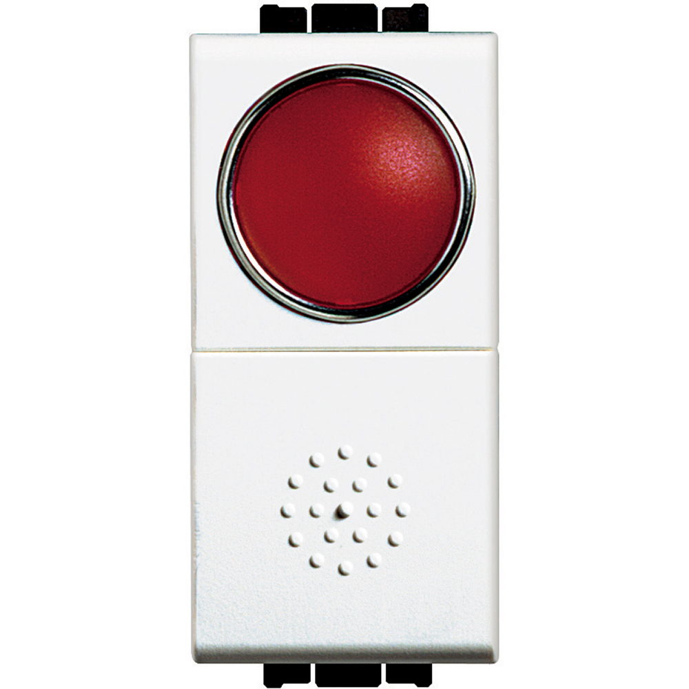 BTICINO N4038R, Button with Red Indicator 10A, 250V Living Light White