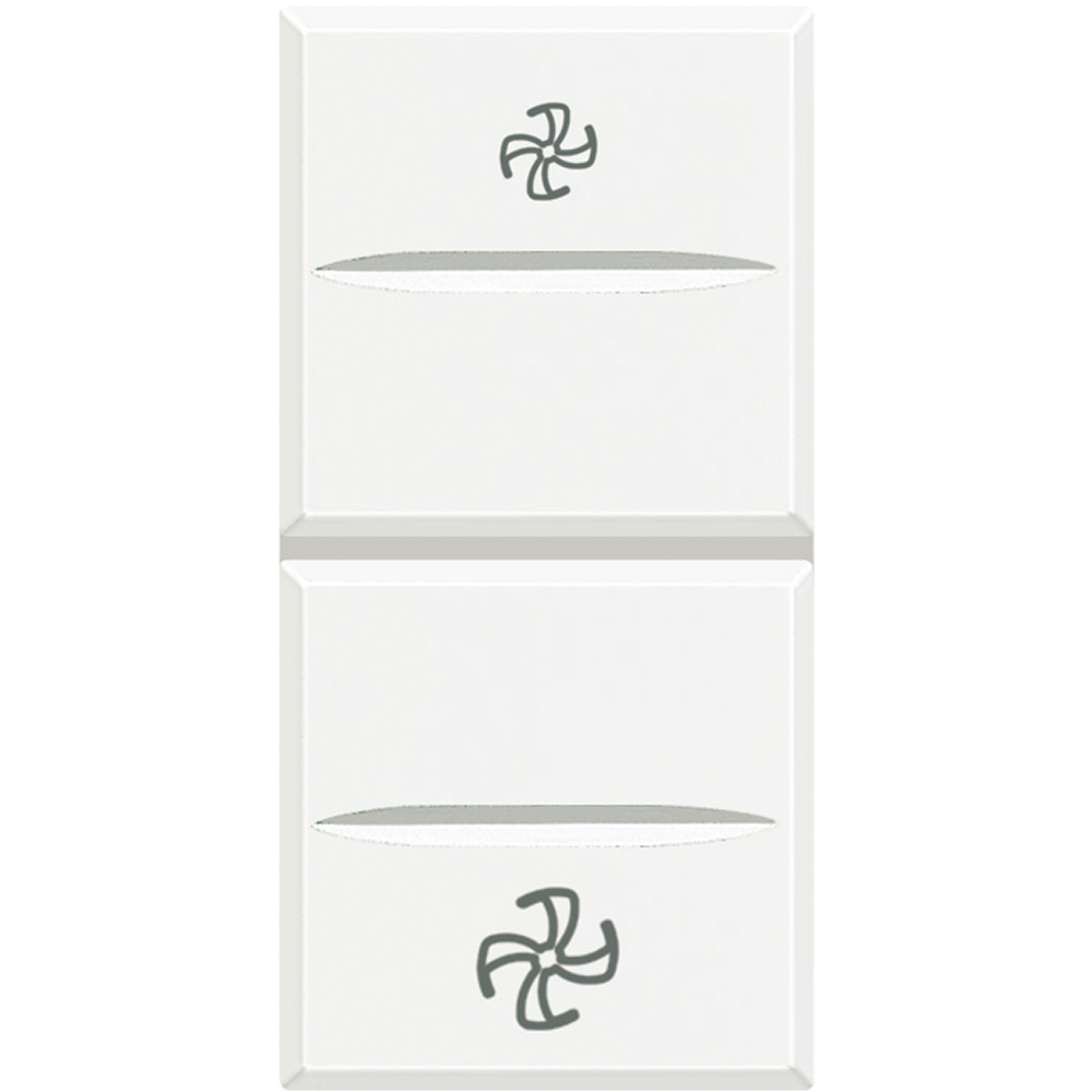 BTicino HD4027VMC, Buton Dublu + Oprire Pentru VMC Axolute, Alb, 1 Modul