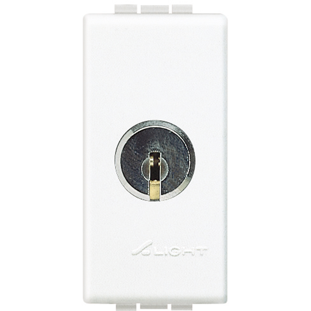 BTicino N4012, Întrerupător Cu Cheie 16AX 250V, 1 Modul Living Light Alb