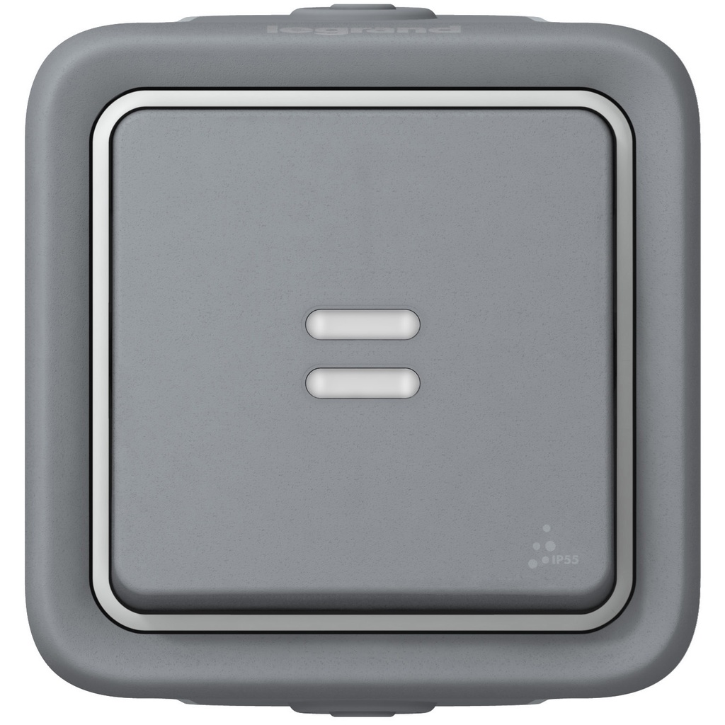 LEGRAND 069712, Head,ladder Switch with Pilot Light, 10 AX, 250 V, Grey