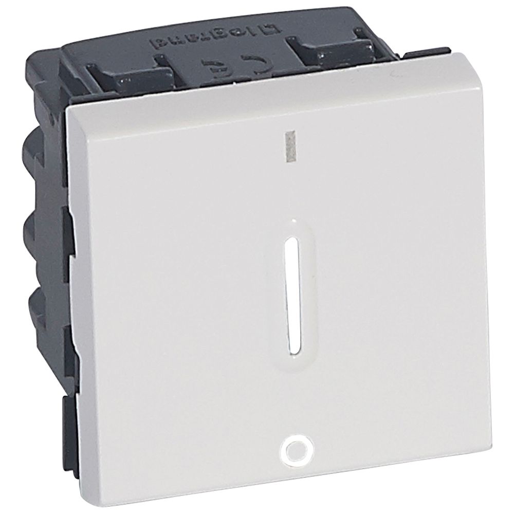Legrand 077052, Intrerupator Bipolar Mosaic, Indicator Led Alb, 16 AX, 250 V, 2 Module, Alb