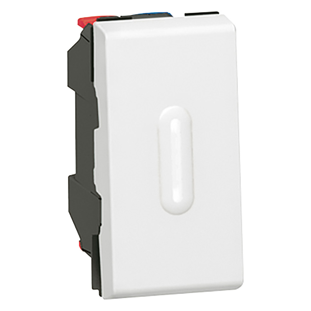 Legrand 077002, Intrerupator Cap scara Mosaic, Cu Indicator Led, 10 AX, 250 V, 1 Modul, Alb