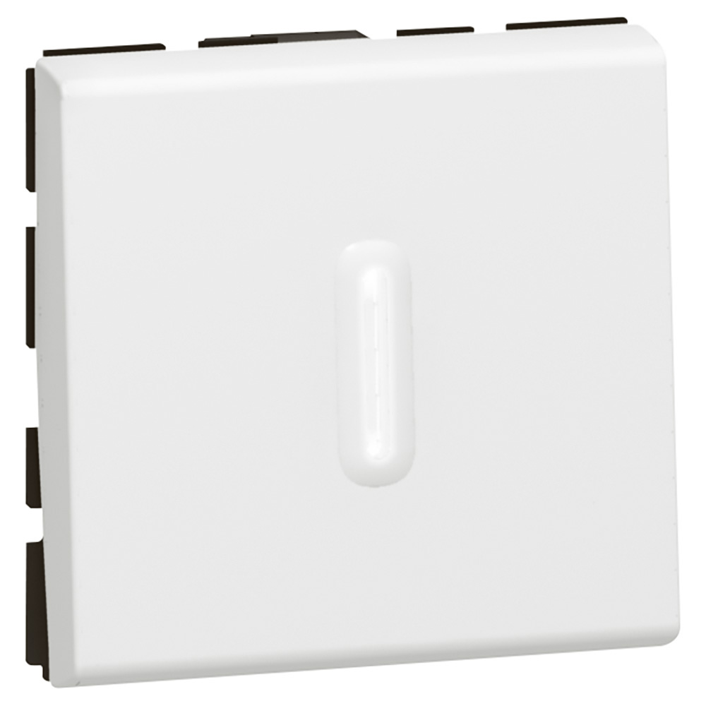 Legrand 077064, Intrerupator Bipolar Cap scara Mosaic, Cu Indicator Led, 20 AX 250 V 2 Module, Alb