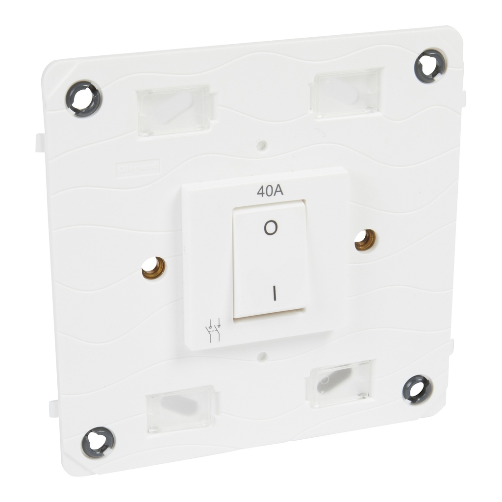 LEGRAND 572081, Arteor Bipolar Switch, 40 A 250 V, 4" X 4", White
