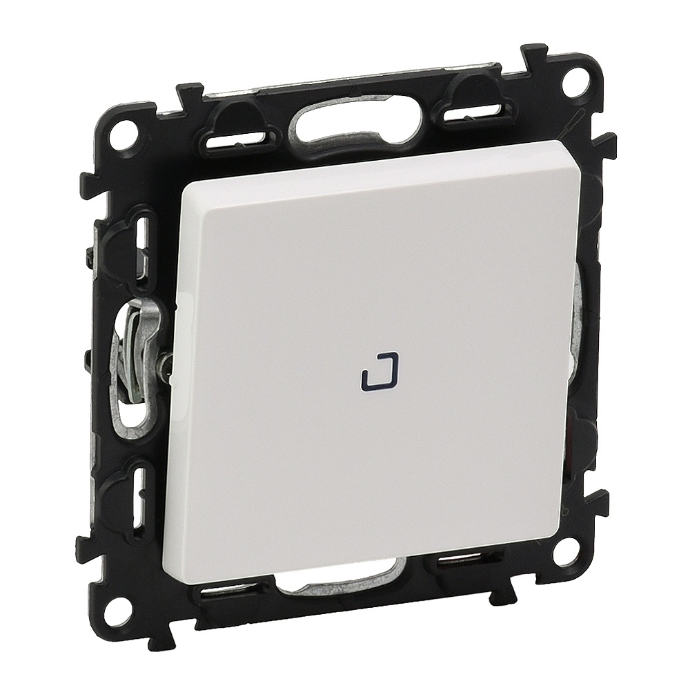 LEGRAND 752110, Switch with Control Light Valena Life, 10 AX, 250 V, with Plate, White