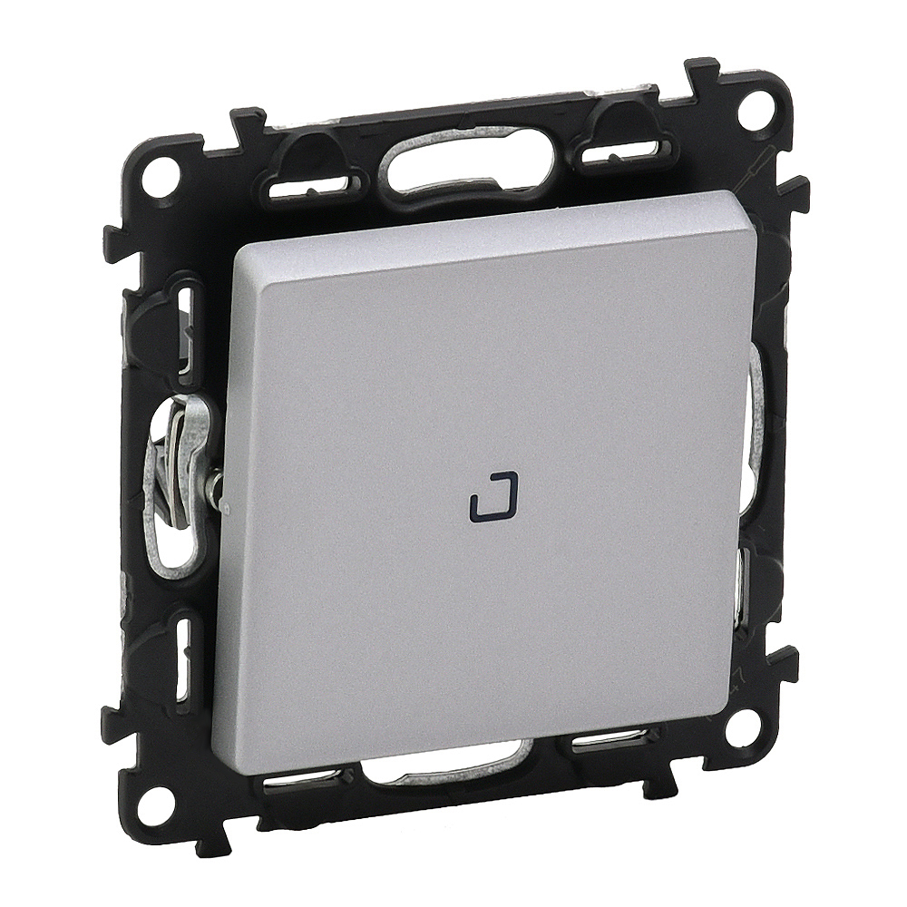 LEGRAND 752304, Valena Life Pilot Light Switch, 10 AX, 250 V, with Plate, Aluminum