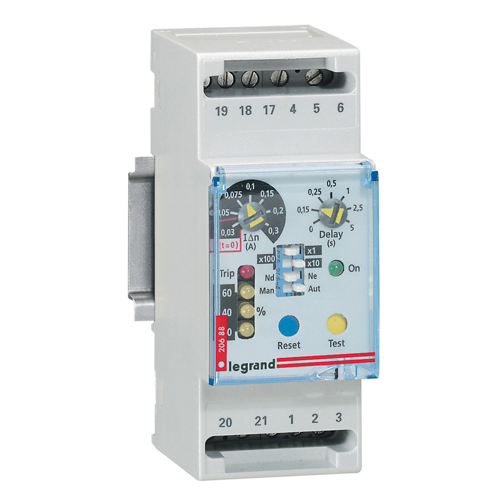 LEGRAND 026088, Differential Relay, Fixed on the Rail, 2 Modules