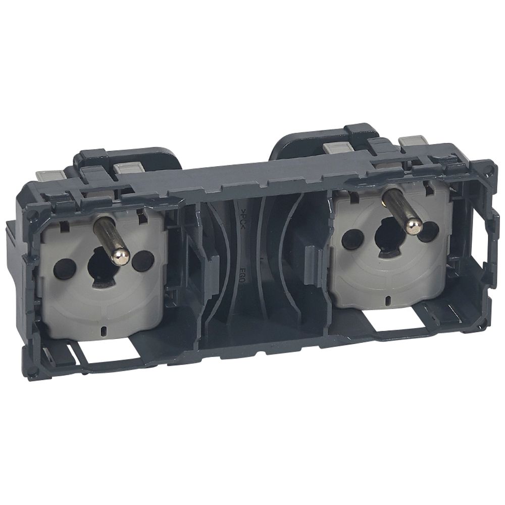 LEGRAND 067124, Céliane French Standard Pre, wired 2 x 2P+E Power Socket