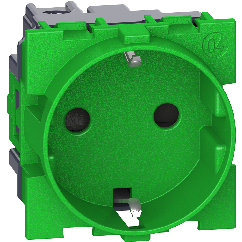 BTICINO KV4141, L.NOW Socket 2P+E Green