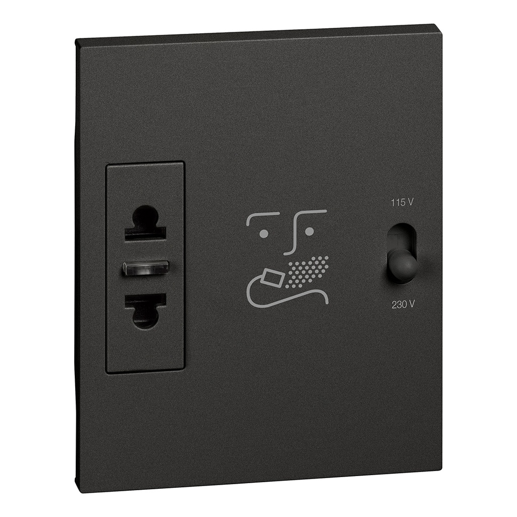 BTICINO KG4177, L.NOW, shaving Socket 230V Black