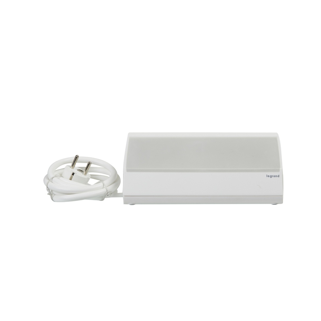 Legrand 694810, Stativ Multifuncțional Germania Birou Cu Priză Germania 10A, 3X2P+T, 2 XUSB2, 4A, Comutator, 1.5 m, Alb