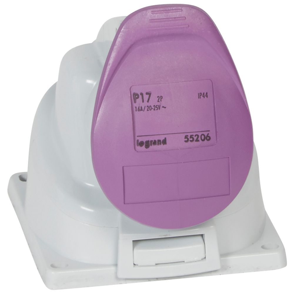 LEGRAND 055206, Surface-mounted Socket P17, IP 44, 20/25 V, 16 A, 2P