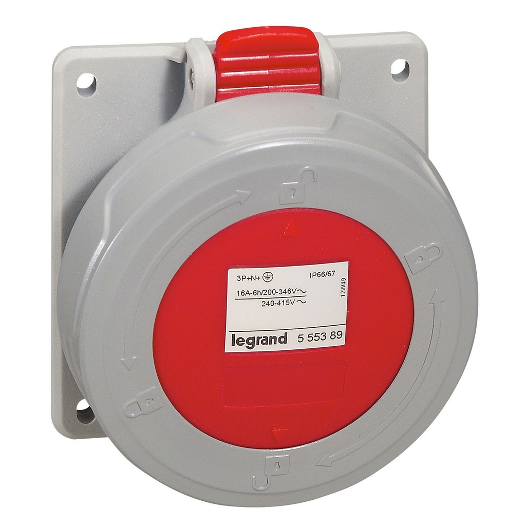 Legrand 555389, Priza Pentru Usa Germania Tablou P17 IP66/67 380/415 V, 16 A, 3P+N+E