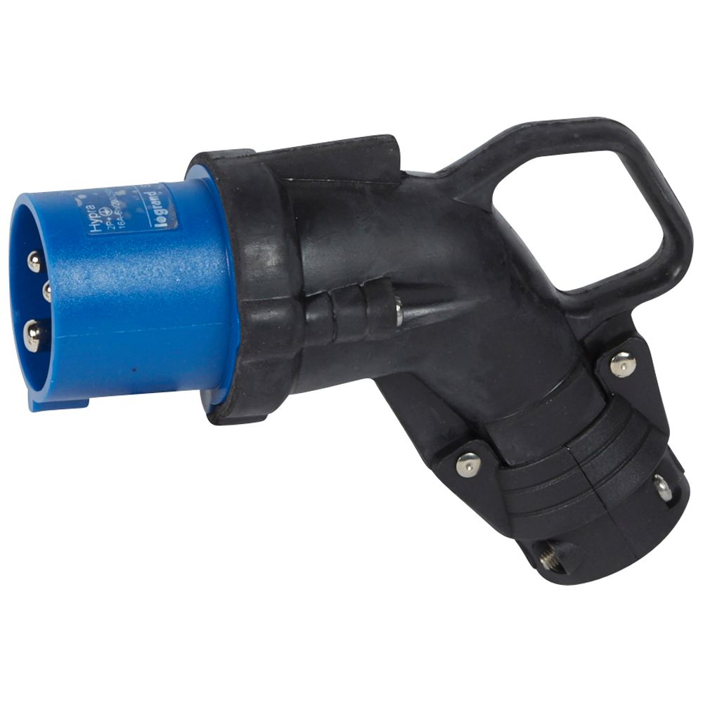 LEGRAND 052152, Hypra Angle Socket, IP 44, 200/250 V, 16 A, 2P+E, Rubber