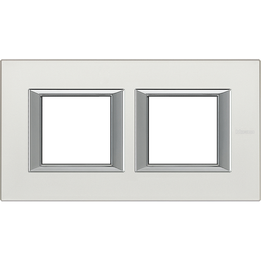 BTICINO HA4802M2HSAN, Axolute Rectangular Frame, Anodized Aluminum 2+2 Horizontal Modulesilver
