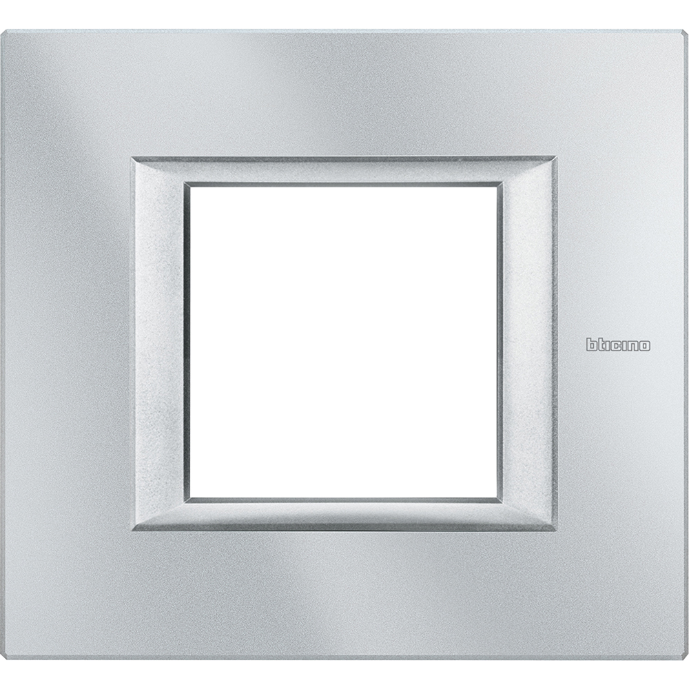 BTicino HA4802HC, Axolute, Ramă Dreptunghiulară, Aluminiu Monocrom, 2 Module, Aluminiu