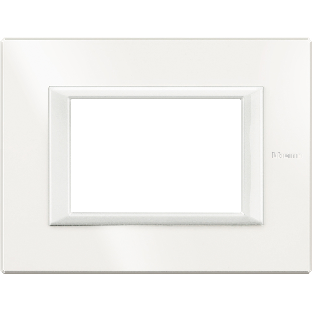 BTICINO HA4803HD, Axolute Rectangular Frame, Monochrome Aluminum, 3 Modules, White