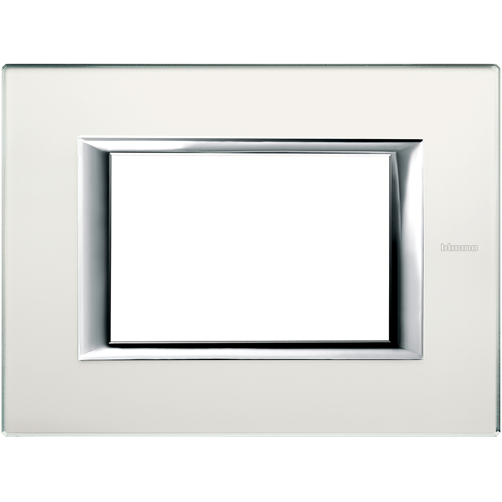 BTICINO HA4803VSA, Axolute Rectangular Glass Frame, 3 Modules, Matte Mirror