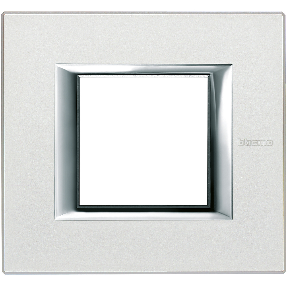 BTICINO HA4802SAN, Axolute Rectangular Frame, Anodized Aluminum, 2 Modulesilver