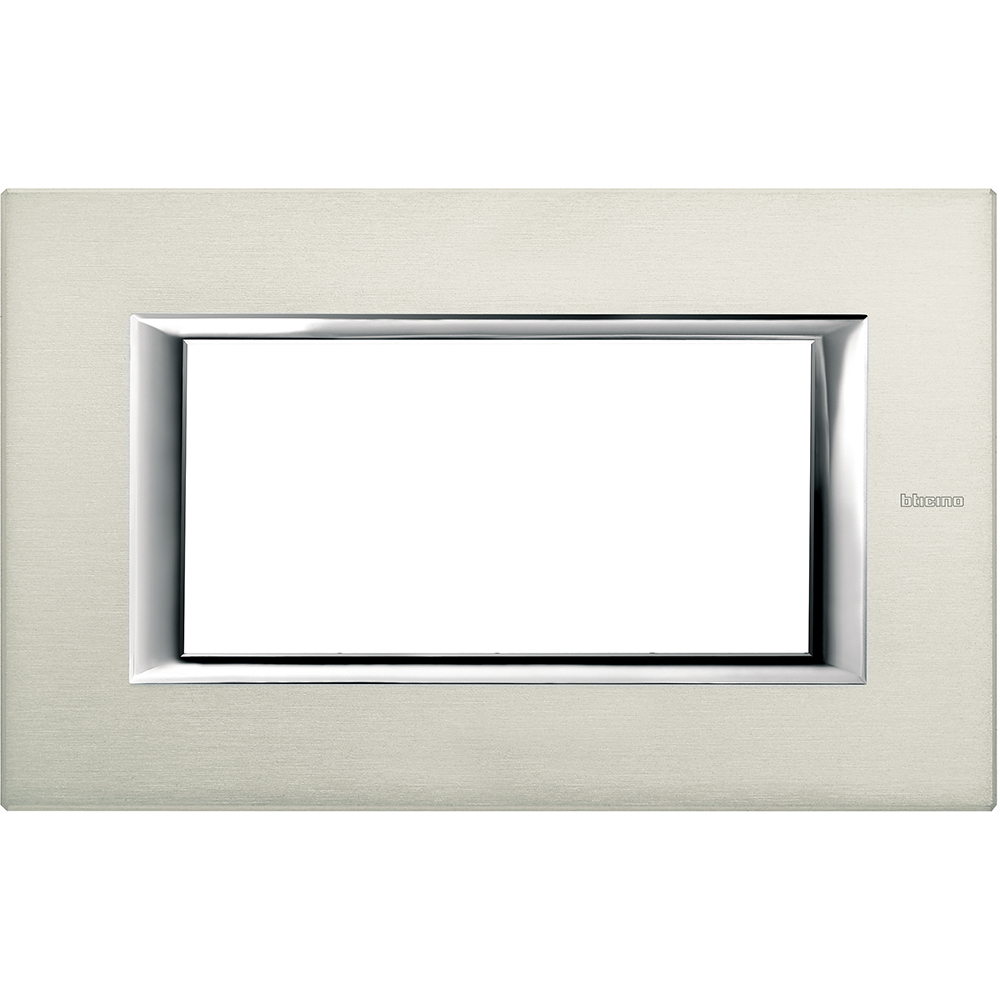 BTICINO HA4804XC, Axolute Natural Aluminum Frame, 4 Modules