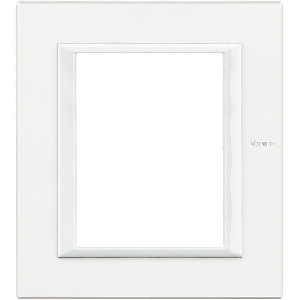 BTICINO HA4826HD, Axolute Rectangular Frame, Monochrome Aluminum, 3+3 Modules, White