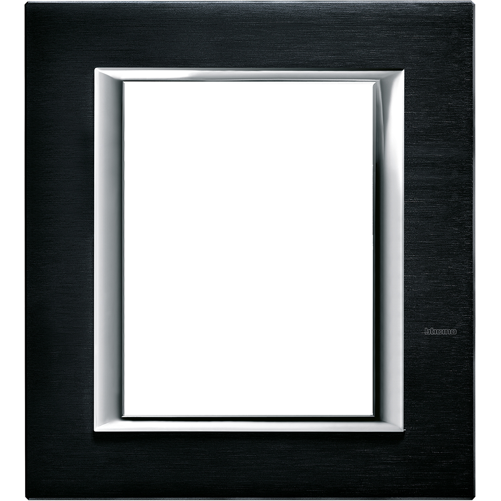 BTICINO HA4826XS, Axolute Rectangular Frame, Glossy Aluminum 3+3 Modules, Anthracite
