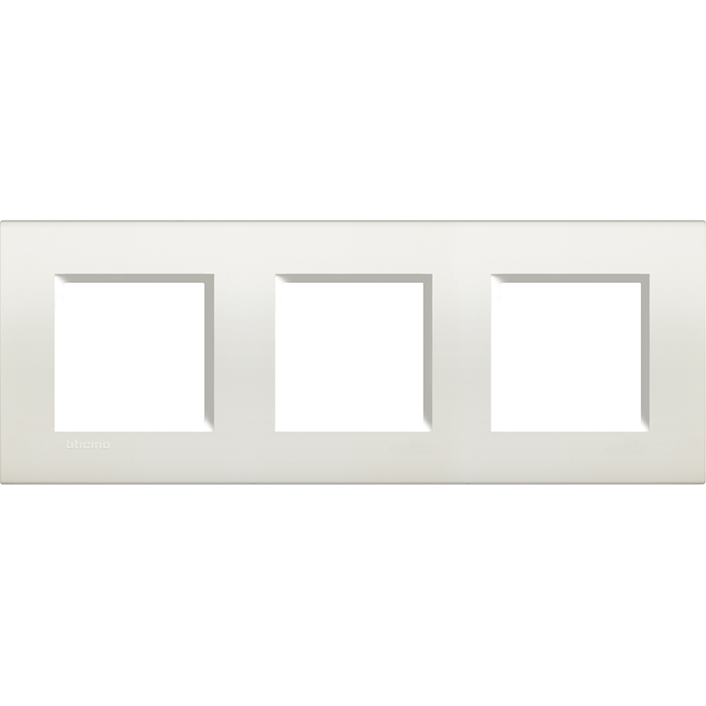 BTICINO LNA4802M3BI, Living Light 2+2+2 Frame with 71 mm Spacing, White