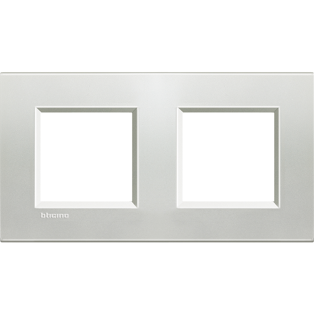 BTICINO LNA4802M2AG, Living Light 2 + 2 Silver Frame
