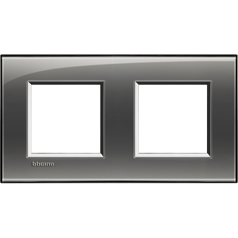 BTicino LNA4802M2KF, Living Light, Ramă 2+2 cu Distanțare 71 mm, Gri