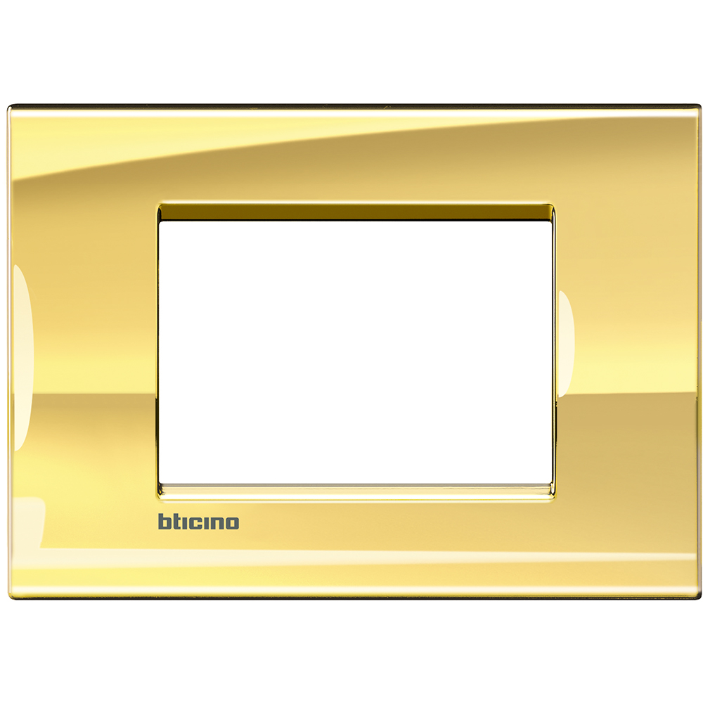 BTICINO LNA4803OA, Living Light 3 Modules, Frame, Gold
