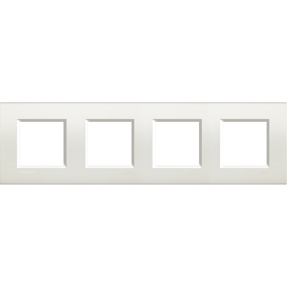BTICINO LNA4802M4BI, Living Light 2+2+2+2 Frame with 71 mm Spacing, White